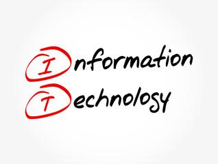 IT - Information Technology acronym, concept background