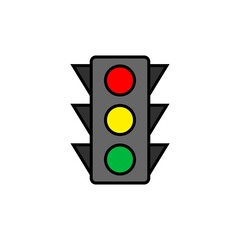 Led Modern Street Traffic Lights Icon
