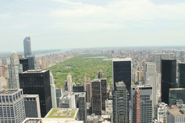 Fototapeta premium A high view of central park at New York city