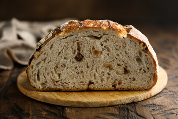 Homemade bread with cranberry and pine nuts