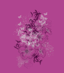 Butterfly design on a pink background