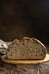 Homemade bread with cranberry and pine nuts