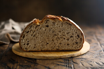 Homemade bread with cranberry and pine nuts