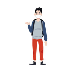 Man in face mask to prevent Covid-19 or virus flat vector illustration isolated.