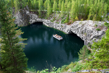 Karelia, Russia - Ruskeala park in summer, Marble quarry