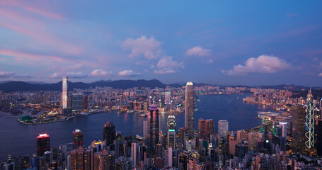 Fototapeta na wymiar Hong Kong city sunset