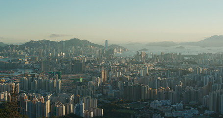 Hong Kong city sunset