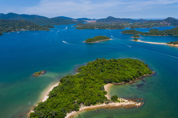 Naklejka premium Top view of Hong Kong countryside in Sai Kung