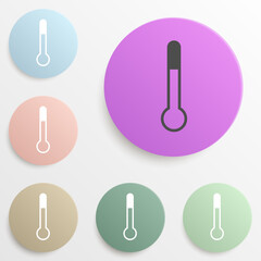 mercury thermometer badge color set. Simple glyph, flat vector of web icons for ui and ux, website or mobile application