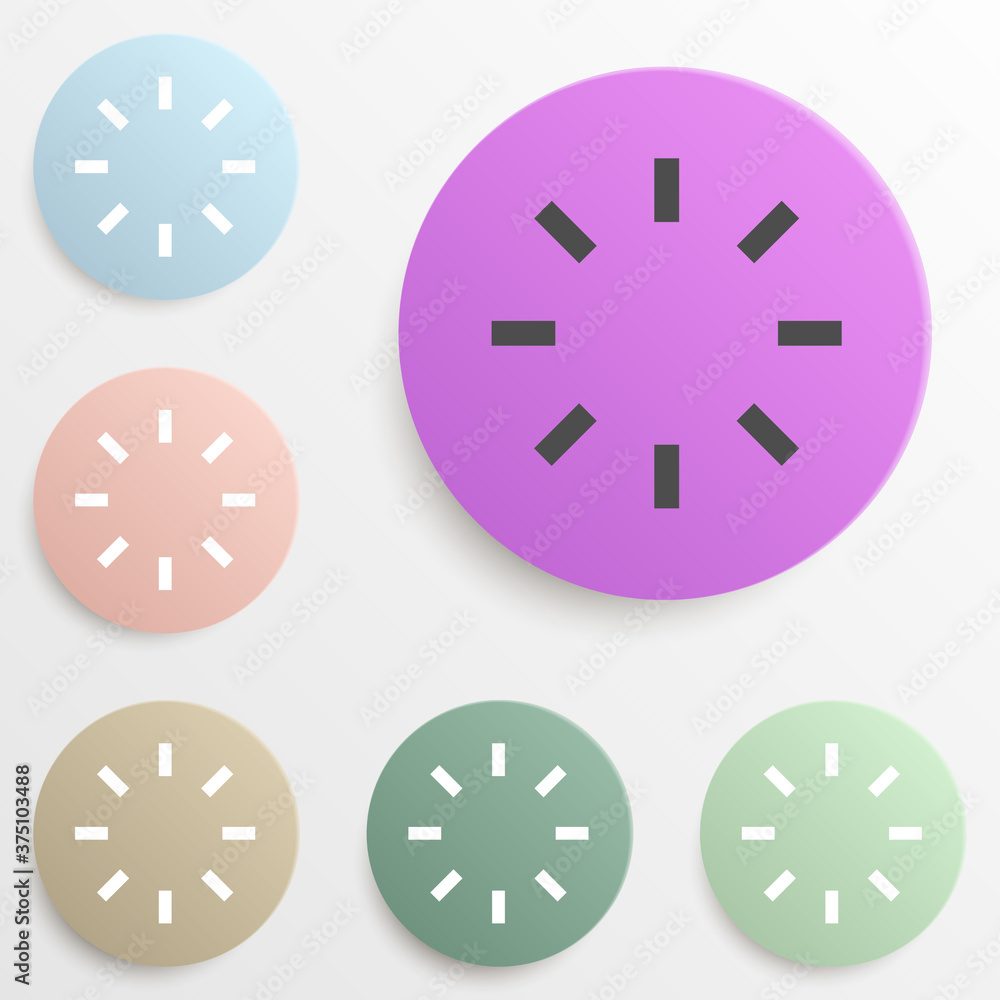 Poster the lights of a sun badge color set. simple glyph, flat vector of web icons for ui and ux, website o