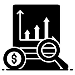 
Magnifier on a file, market data concept in trendy style 
