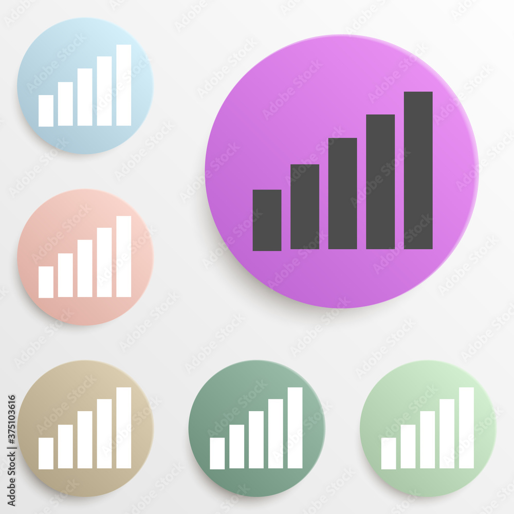 Poster full scale signal badge color set. simple glyph, flat vector of web icons for ui and ux, website or 