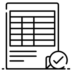 
Checkmark with frequency table, vector in editable style 
