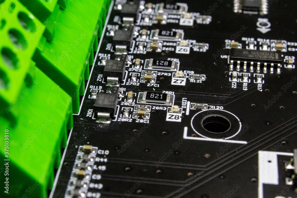 Poster close up of circuitboard with grouped zone