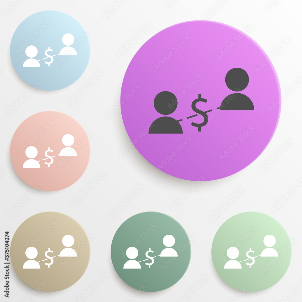 Poster financial communication of people badge color set. simple glyph, flat vector of web icons for ui and