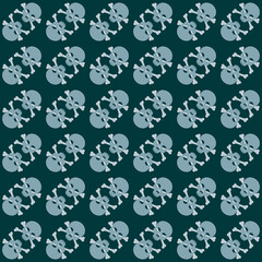 Seamless pattern with skulls and bones. Ornamental background. Vector illustration. Endless texture..