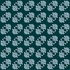 Seamless pattern with skulls and bones. Ornamental background. Vector illustration. Endless texture..