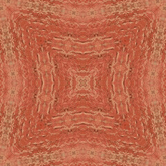 Abstract mosaic seamless pattern from fragment of a red embossed concrete wall.