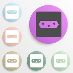 electric outlet badge color set. Simple glyph, flat vector of web icons for ui and ux, website or mobile application