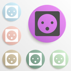 electric outlet badge color set. Simple glyph, flat vector of web icons for ui and ux, website or mobile application