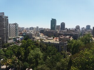 Naklejka premium A high view of Santiago, Chile
