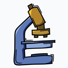Microscope doodle color vector icon. Drawing sketch illustration hand drawn line eps10
