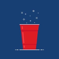 Beer cup vector. free space for text. wallpaper. copy space. ping pong ball vector. - obrazy, fototapety, plakaty