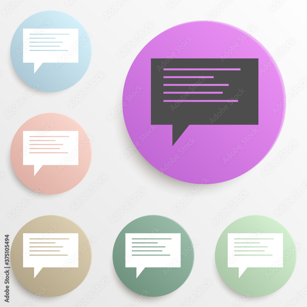 Poster bubbles communicating with the text badge color set. simple glyph, flat vector of web icons for ui a