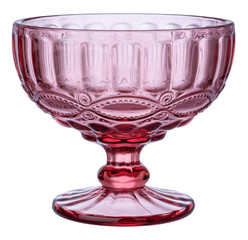 Pink ice cream glass isolated on white