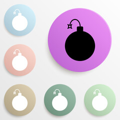 bomb badge color set. Simple glyph, flat vector of web icons for ui and ux, website or mobile application