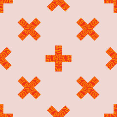Obraz premium Cartoon fantasy cross seamless pattern. Infinity geometric background. Wrapping paper. Vector illustration.