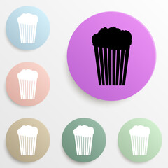 popcorn badge color set. Simple glyph, flat vector of web icons for ui and ux, website or mobile application