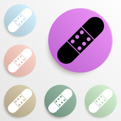 patch badge color set. Simple glyph, flat vector of web icons for ui and ux, website or mobile application