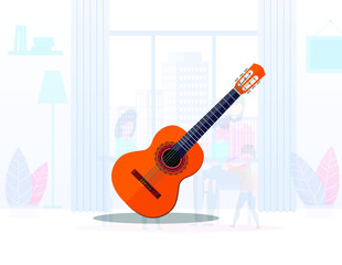 Guitar online classes with family. 