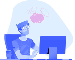 Person getting exhausted while making CV