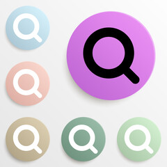 magnifier badge color set. Simple glyph, flat vector of web icons for ui and ux, website or mobile application