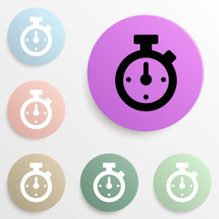 stopwatch badge color set. Simple glyph, flat vector of web icons for ui and ux, website or mobile application
