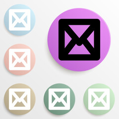 the envelope badge color set. Simple glyph, flat vector of web icons for ui and ux, website or mobile application