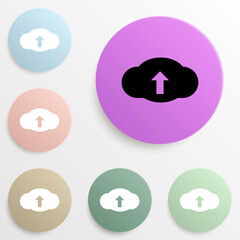cloud download badge color set. Simple glyph, flat vector of web icons for ui and ux, website or mobile application