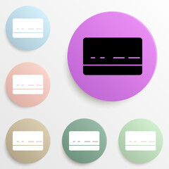 bank card badge color set. Simple glyph, flat vector of web icons for ui and ux, website or mobile application