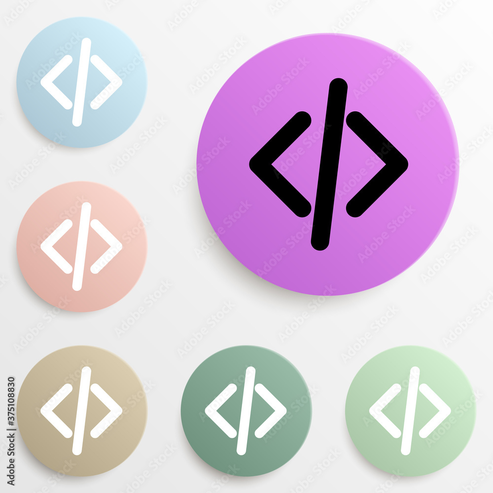 Poster parentheses and oblique badge color set. simple glyph, flat vector of web icons for ui and ux, websi