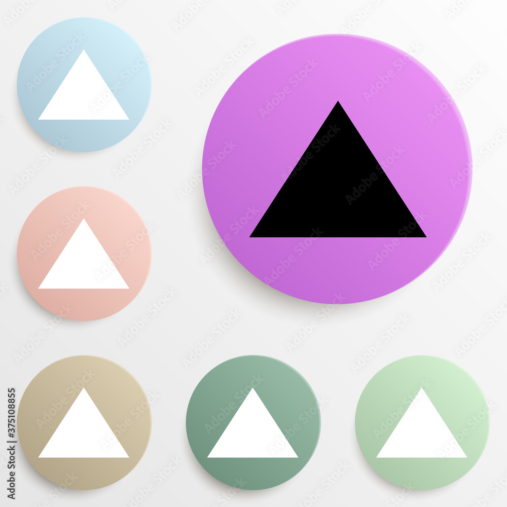Poster triangle badge color set. simple glyph, flat vector of web icons for ui and ux, website or mobile ap