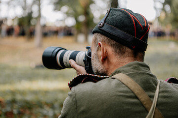 13.10.2019 Vinnitsa, Ukraine: scene of a rebuilding of the Second World War military battles...