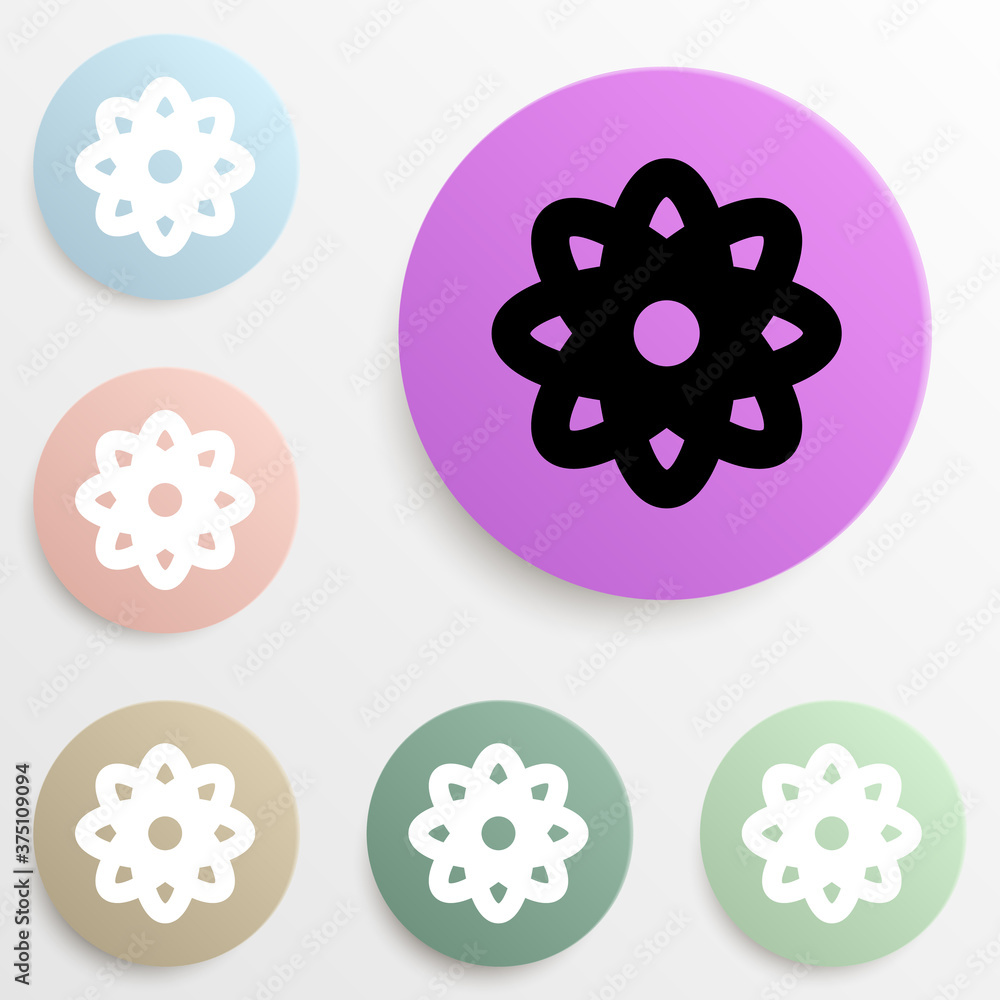 Poster flower badge color set. simple glyph, flat vector of web icons for ui and ux, website or mobile appl