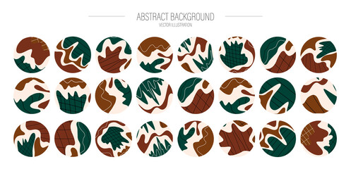 Vector big set of various vector highlight covers. Abstract backgrounds. Various shapes, doodle objects. Hand drawn templates. Round icons for social media stories. Perfect for bloggers, Instagram