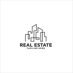 building real estate logo design icon silhouette vector