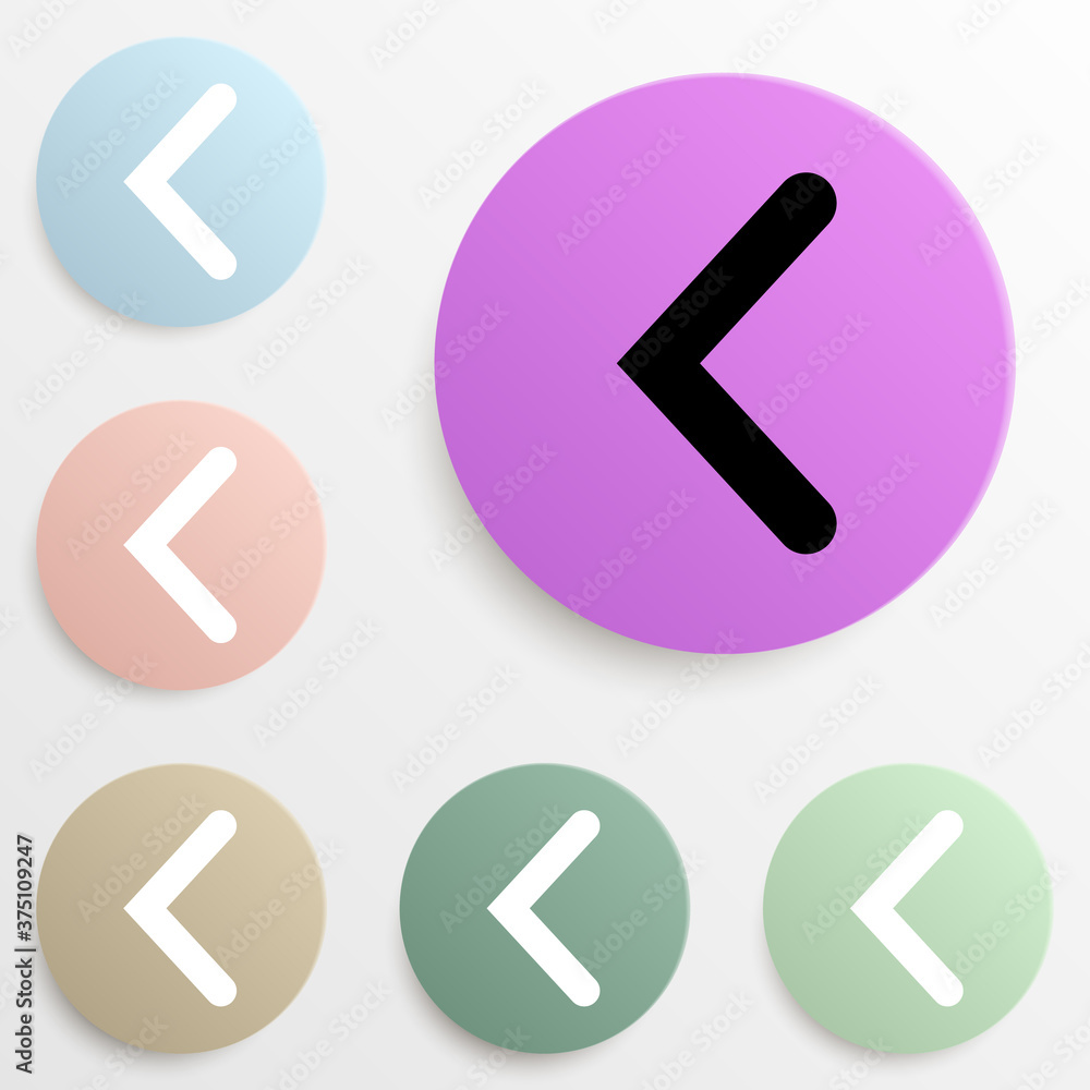 Poster bracket badge color set. simple glyph, flat vector of web icons for ui and ux, website or mobile app