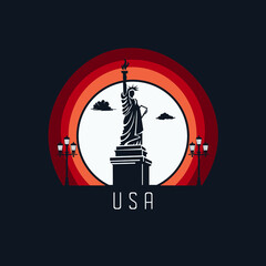 Statue of Liberty USA Fancy vector illustration