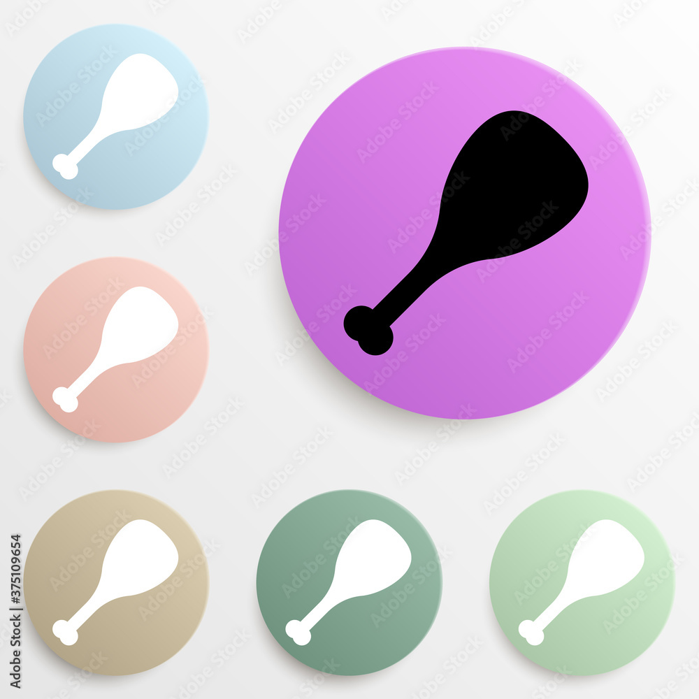Poster fried chicken leg badge color set. simple glyph, flat vector of web icons for ui and ux, website or 