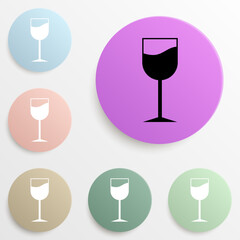 glass of wine badge color set. Simple glyph, flat vector of web icons for ui and ux, website or mobile application